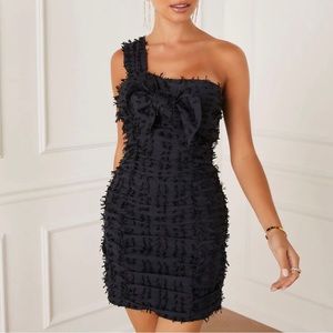 Vici Henson One Shoulder Black Mini Dress | L